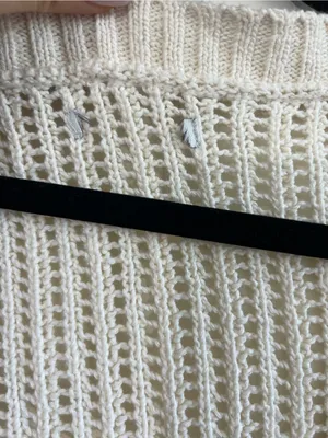 American Eagle Cream Open-Knit Cardigan Sweater thumbnail 5