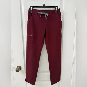 Figs Yola Skinny Burgundy Scrub Pants for Women (Size XXS/P) thumbnail 5