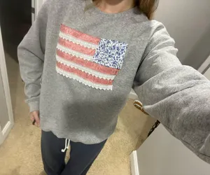 American flag patchwork crewneck Gray Size M thumbnail 2