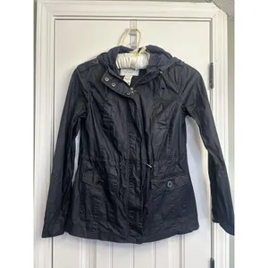 American Rag Navy Blue Women’s Size M Hooded UtilityRaincoat Jacket Lightweight thumbnail 15