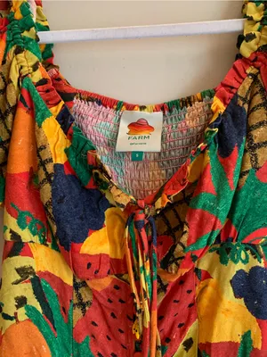 FARM Rio Fruit Salad MIDI Dress Women Size Small Summer Beach Outfit thumbnail 3