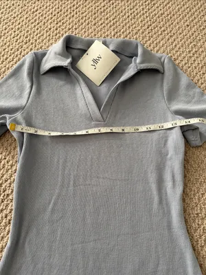 Hey Babe from Yellow the Label YLLW Size Small Pale Blue Collared Mini Dress NWT thumbnail 3