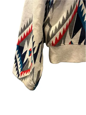 Ariat Cropped Chimayo Grande Print Sweatshirt Size L Southwestern Boho Aztec thumbnail 9