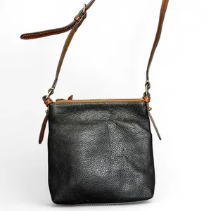 Dooney & Bourke Pebbled Leather‎ Crossbody Bag Black Brown Adjustable Purse thumbnail 5
