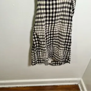 Free People Womens Size 0 Nodia Gingham Check Wrap Mini Dress Black White Cotton thumbnail 9