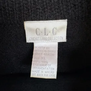 90's Wool Patchwork Jacket Boxy Zip Up Grandma Sweater Black Embroidered XL thumbnail 7