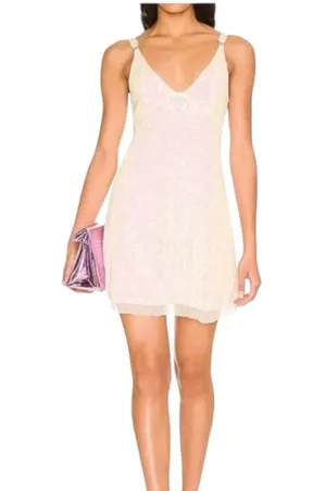 Intimately Free People Ivory Gold Rush Mini Dress Womens S thumbnail 1