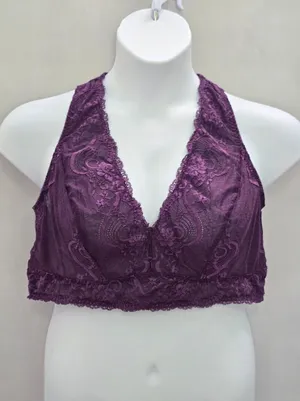 Torrid Purple Romantic Boudoir Bridal Cottage Lingerie Feminine Lace Bra Plus 1X thumbnail 1