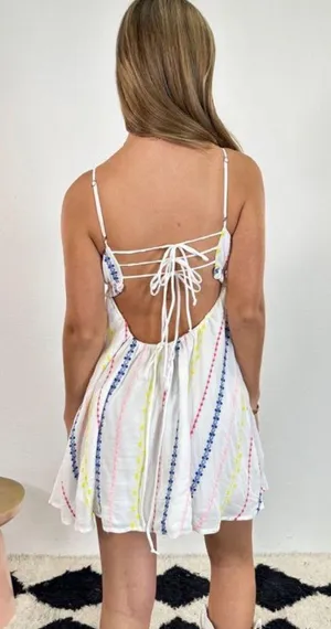 Flowers Bloom Embroidered Bustier Dress - New Collection thumbnail 2