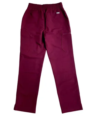 FIGS Yola High Waisted Scrub Pants Burgundy Petite Size XS NEW thumbnail 6