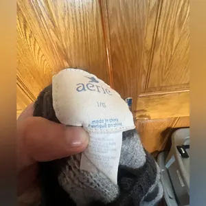 Aerie - Striped Crewneck Sweater - Black & Gray thumbnail 2