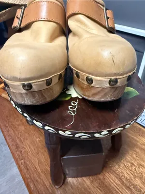 Free People Culver City Clog Leather Tan Clog Mules with Buckle thumbnail 4