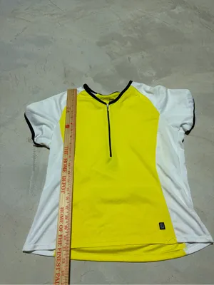 shebeest Yellow and White Short Sleeve Cycling Jersey with Black Trim thumbnail 3