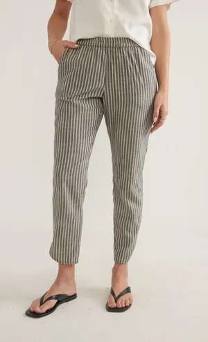 Marine Layer Allison Cropped‎ Pants Black White Stripe Size Small Casual Travel thumbnail 1