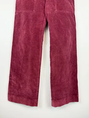 Prairie Underground Yr Arrow Pants Burgundy Wine Corduroy Wide Leg Size Small thumbnail 3
