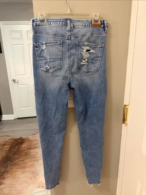 American Eagle Forever Soft Super Hi-Rise Distressed Jeggings Size 8R thumbnail 7