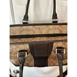 Coach Large Brown Signature Weekender Duffle Travel Tote Bag Purse Carryall thumbnail 3