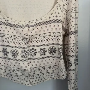 Skims 3X Fair Isle Cream Pointelle Henley Pajama Top Snowflakes Winter Holiday thumbnail 5