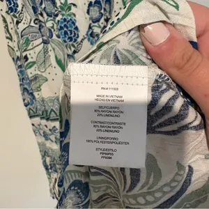 Figueroa & Flower Short Sleeve Floral Midi Dress white blue‎ size small thumbnail 6