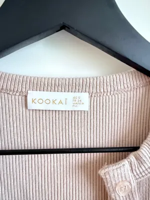 Kookai Taupe Ribbed Button-Up Tank thumbnail 2