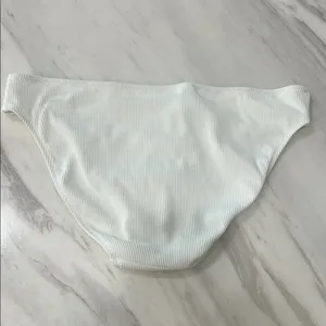 Aerie White Ribbed Bikini Bottoms thumbnail 5