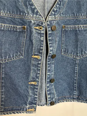 Vintage G.H. Bass & Co. Medium Blue Denim Vest with Front Pockets thumbnail 3