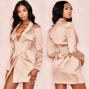 House of CB Allonia Corset Blazer Jacket Long Sleeved Dress Sexy Retro Glam L+ thumbnail 3