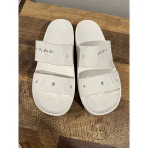 Crocs Baya Platform Sandals Women Sz 9 White Comfort Double Strap Slide Casual thumbnail 3