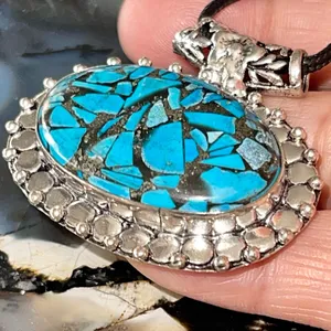 Spiny Turquoise in Copper Pendant 1 1/2”x 1 1/2” thumbnail 4
