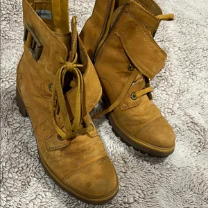 Timberland Kori Park Womens 9 Wheat Nubuck Suede Leather 6in Lace Up Heel Boot thumbnail 3