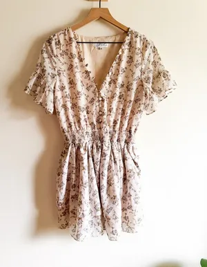 Sabo Skirt Flutter Sleeve Floral Print Mini Dress Size M thumbnail 1