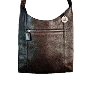 Brown Pebbled Leather Hobo Shoulder Bag The Sak Minimalist Zip Pocket Purse Y2K thumbnail 10