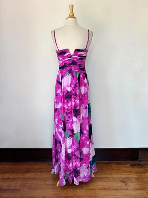 Lauren Ralph Lauren Purple Spaghetti Strap Full Length Evening Dress thumbnail 4
