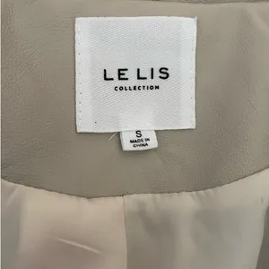 Le‎ Lis Women Minimalist Professional Faux Leather Blazer S Beige Office Neutral thumbnail 9
