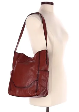 FRYE Leather Side Pocket Hobo Bag in Cognac thumbnail 1