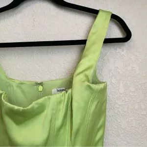 House of CB Rafa Corset‎ top lime green satin neon size XS NWOT thumbnail 6