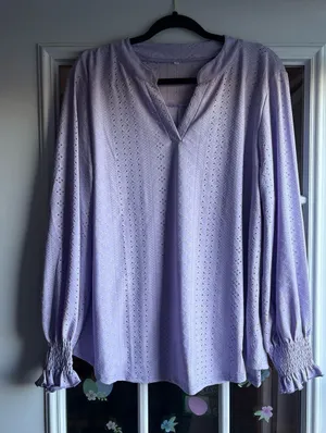 Women's Lavender Eyelet Long thumbnail 1