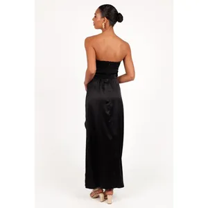 New! Petal & Pup Kara Strapless Stretch Satin Gown Black Size Small thumbnail 3