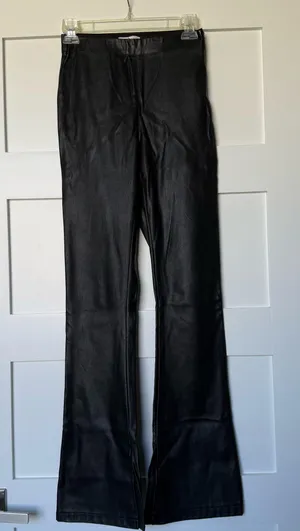 TopShop Black Leather Pnats thumbnail 1