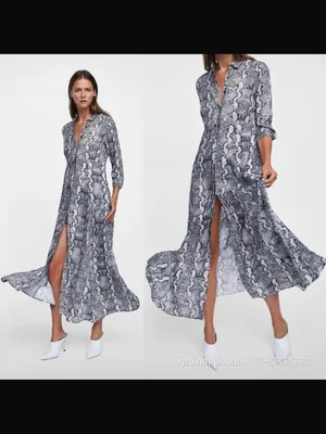 Zara Gray Snake-Print Maxi Dress thumbnail 14