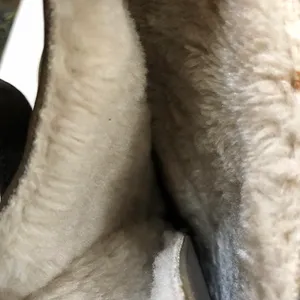 Green Military Style Cadet Ankle Boot Booties Buckles Leather White Faux Fur Lining thumbnail 3