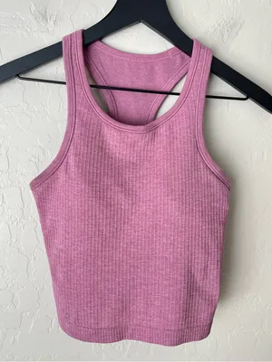 Lululemon ebb to street crop ribbed tank top pink 6 thumbnail 3