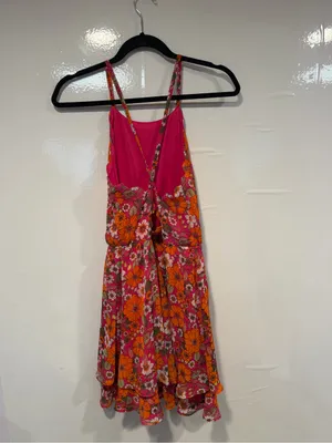 Floral Spaghetti-Strap Sundress in Pink and Orange in San Francisco NWT thumbnail 6