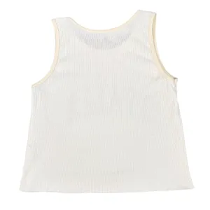 Italia Ribbed Crop Tank Top Womens One Size Cream Blue Graphic Made in Italy Y2K thumbnail 16