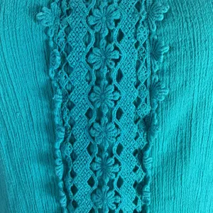 Teal Ruffled Embroidered Mini Sundress Size Large Jr thumbnail 5