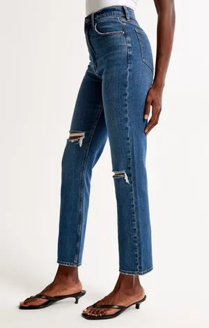 Abercrombie & Fitch Ultra High Rise Ankle Straight Jeans thumbnail 1
