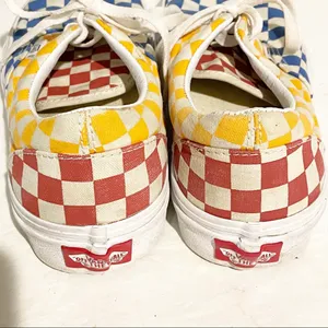 Vans OTW Womens 7.5‎ Primary Checker Blue Yellow Low Top Lace Shoes Sneakers thumbnail 5