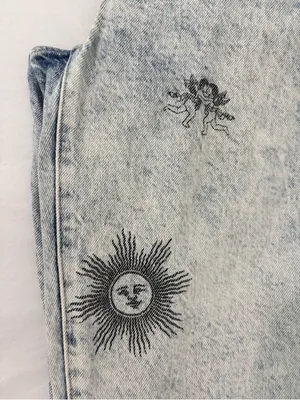 PacSun los angeles graphic jeans acid wash Skelton dreamland 28 thumbnail 9