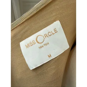 Miss Circle Sorrel Gold Ruched Chiffon Long Maxi Dress Formal Gown $250 M thumbnail 9