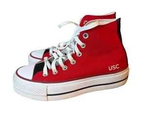 Converse All Stars USC Gamecocks Red Platform High Top Sneakers thumbnail 1